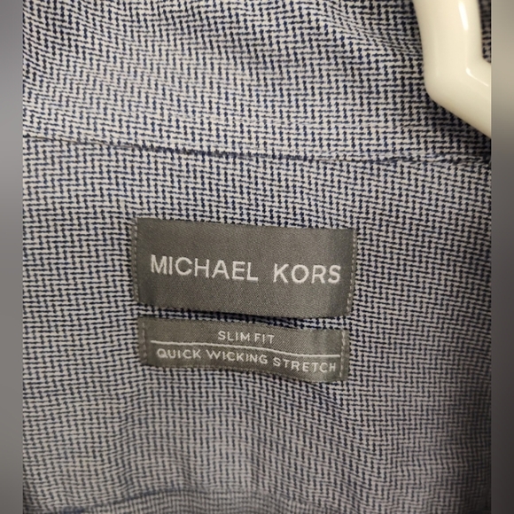 Men's Michael Kors Slim Fit Stretch Dress Shirt Large -  16 1/2 And 34/35 EUC - Picture 5 of 6